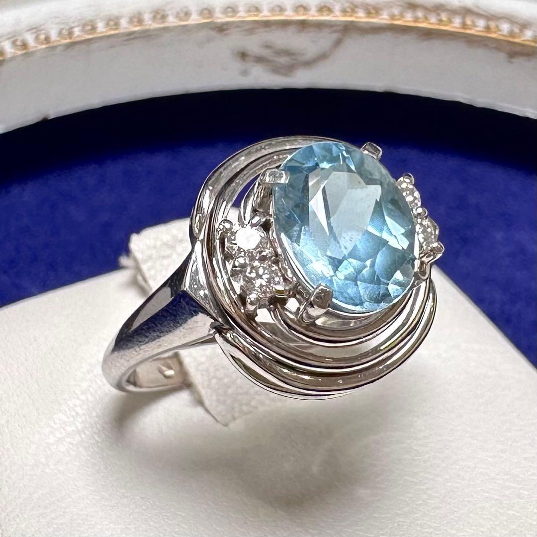 JEWELER MIWA アクアマリン ダイヤモンド リング 1.75ct