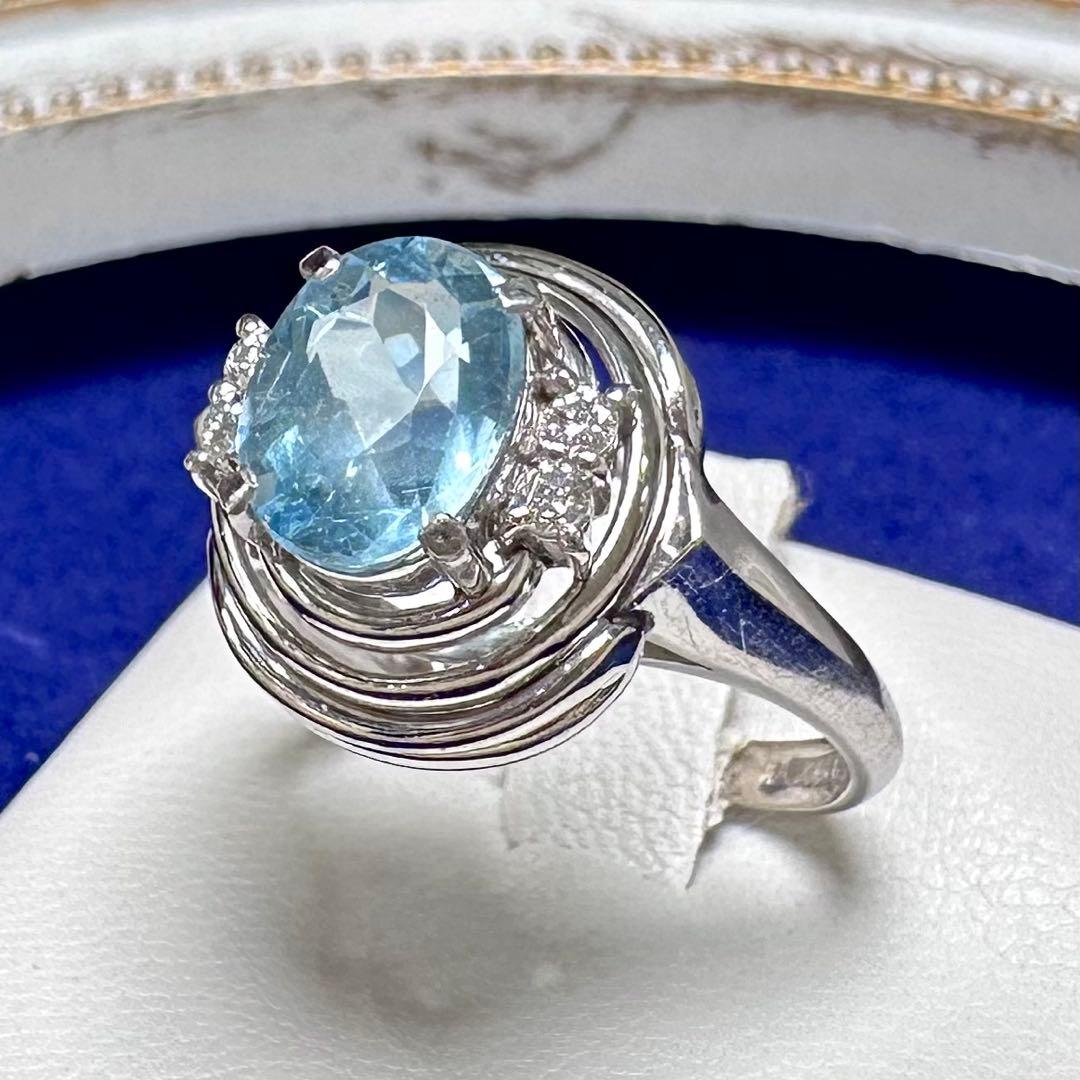 JEWELER MIWA アクアマリン ダイヤモンド リング 1.75ct
