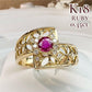 【K18】ルビー 0.35ct リング ダイヤモンド