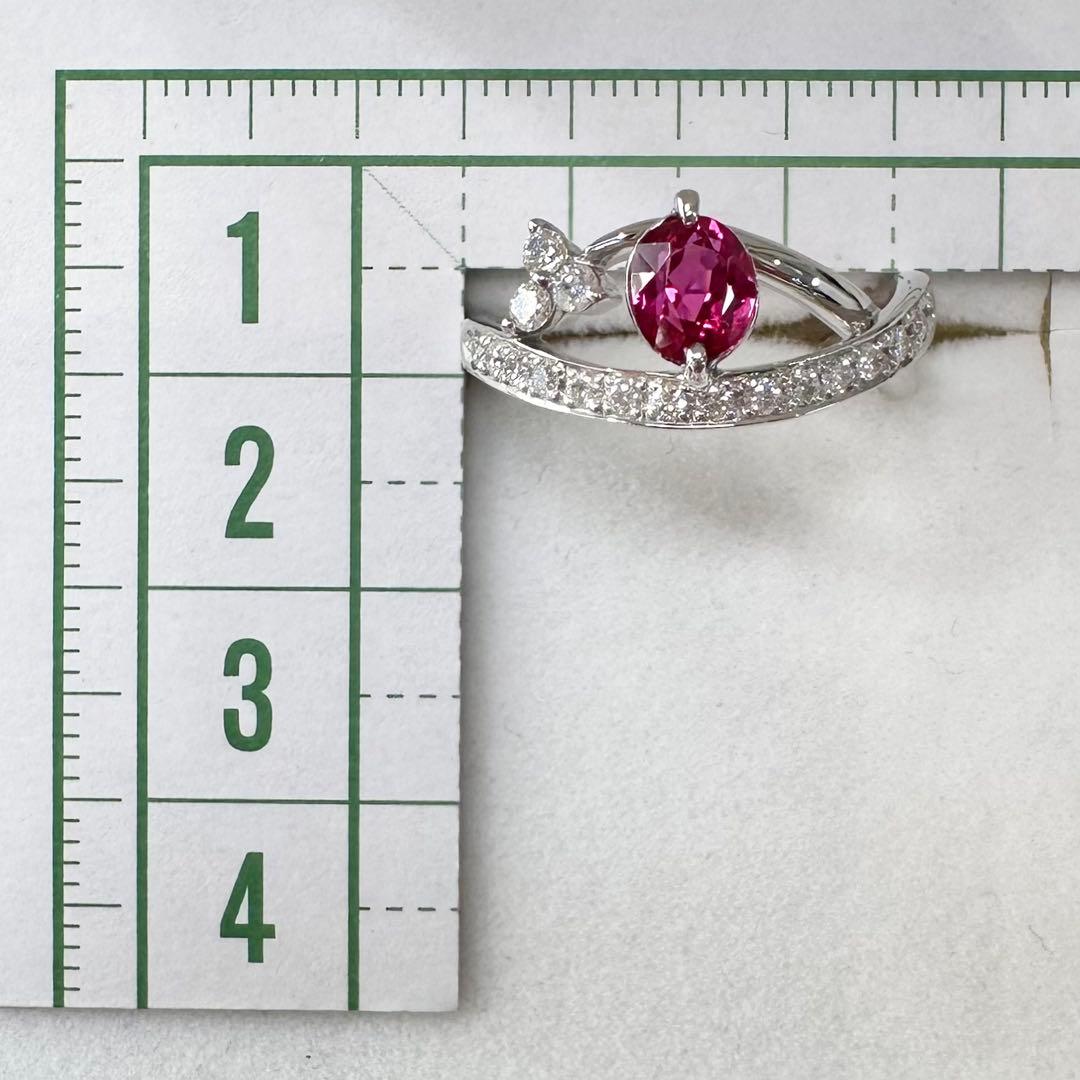 PT900 ルビー ダイヤモンド リング 1.0ct リポンモチーフ
