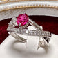 PT900 ルビー ダイヤモンド リング 1.0ct リポンモチーフ