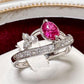 PT900 ルビー ダイヤモンド リング 1.0ct リポンモチーフ