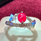 PT900 ルビー ダイヤモンド リング 1.0ct リポンモチーフ