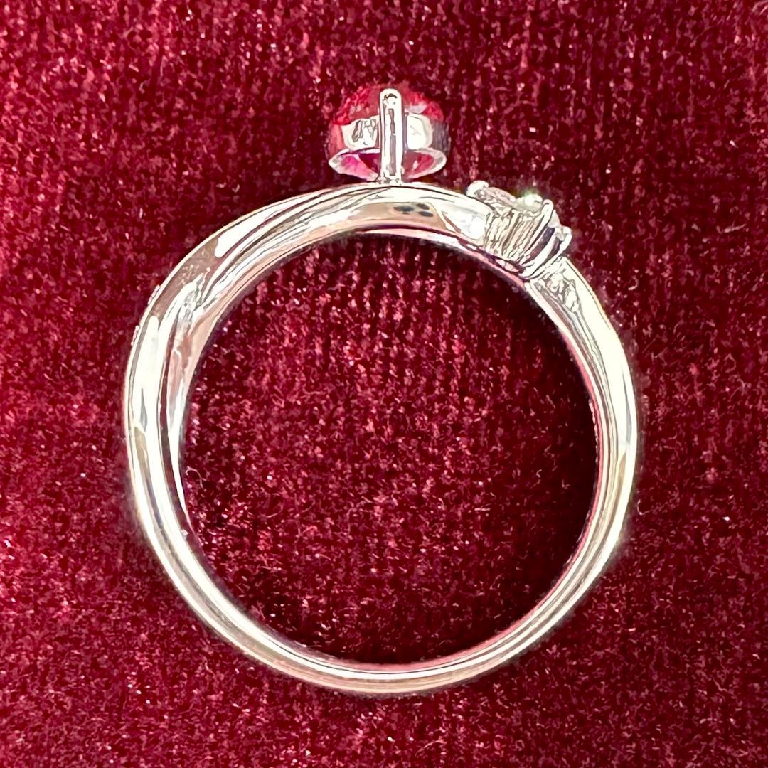 PT900 ルビー ダイヤモンド リング 1.0ct リポンモチーフ
