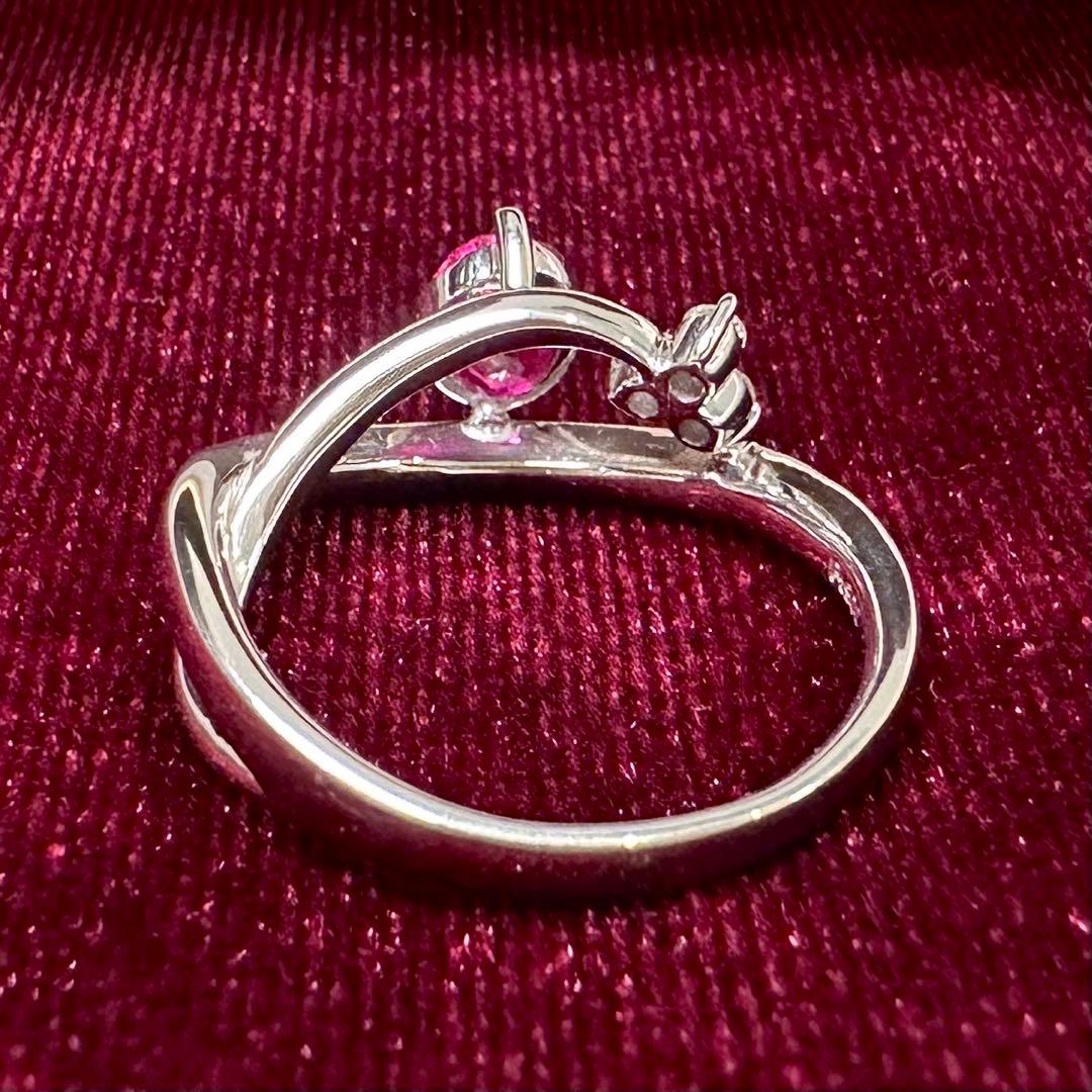 PT900 ルビー ダイヤモンド リング 1.0ct リポンモチーフ