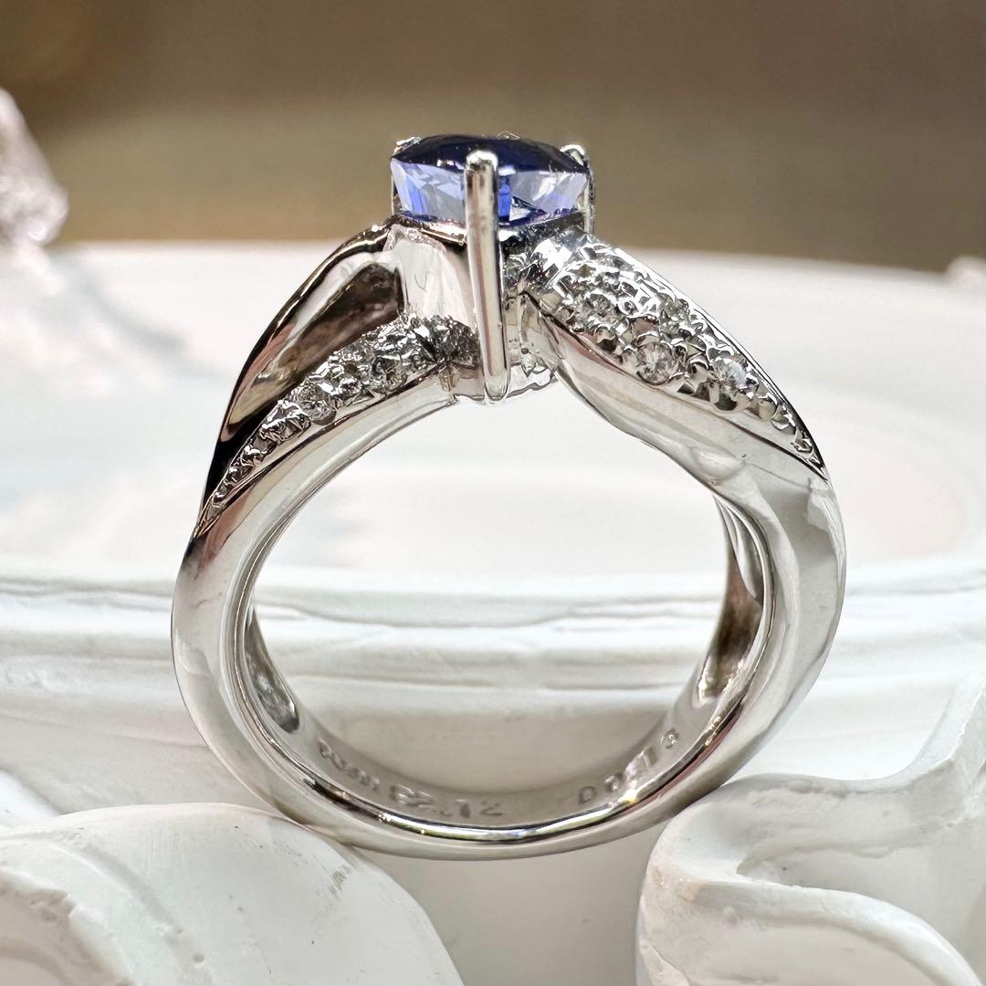 【美品】PT900 スリランカ産 サファイア 2.12ct リング ダイヤ