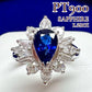 PT900 サファイア 1.21ct ダイヤモンド 取り巻きリング