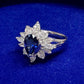 PT900 サファイア 1.21ct ダイヤモンド 取り巻きリング