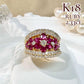 【K18】ルビー 2.33ct リング ダイヤ 花束