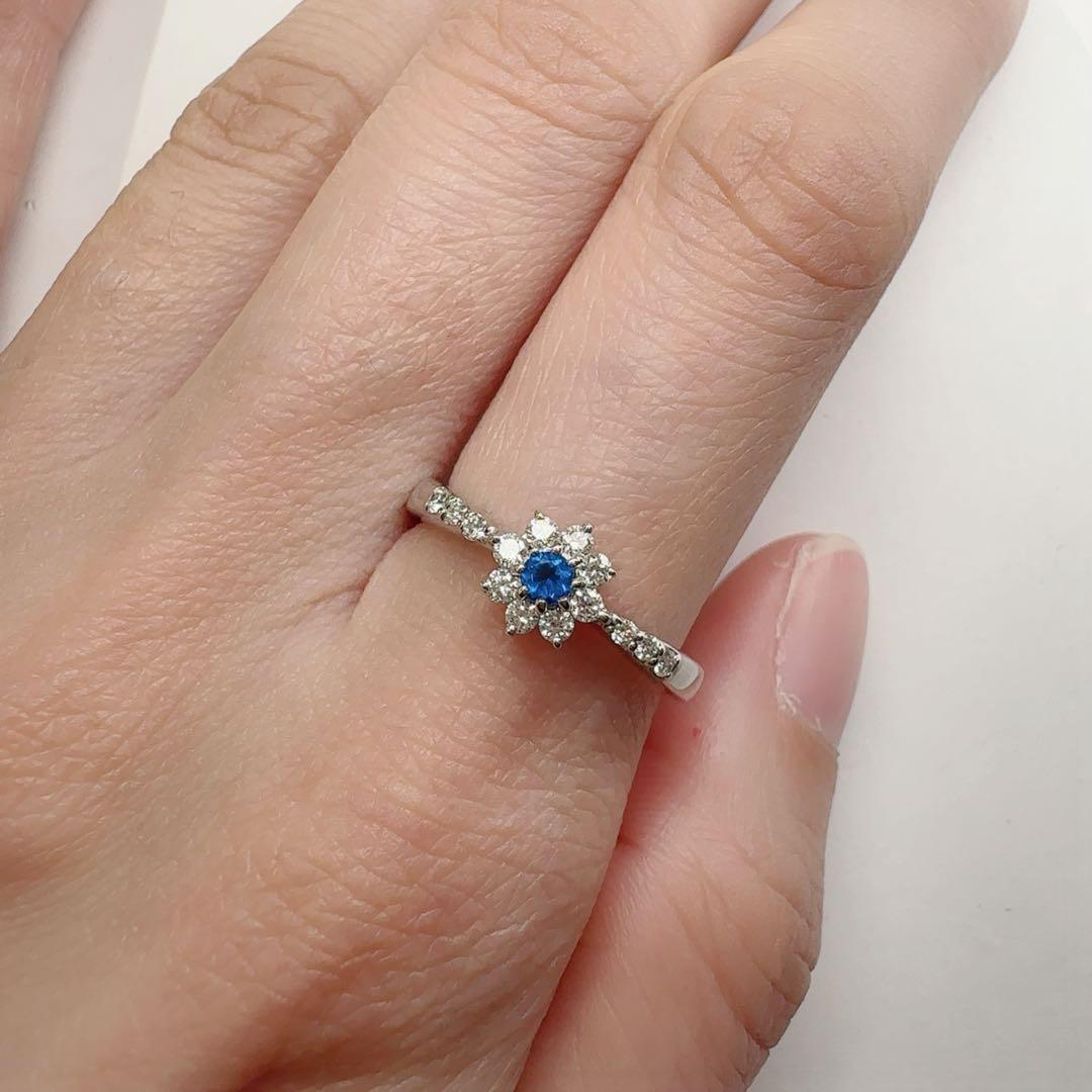 【美品】PT900 ハウイナイト 0.04ct リング