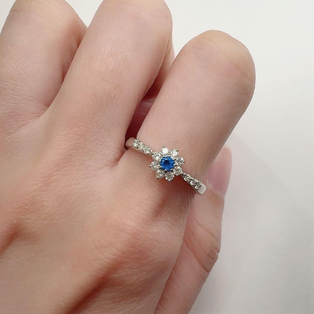 【美品】PT900 ハウイナイト 0.04ct リング
