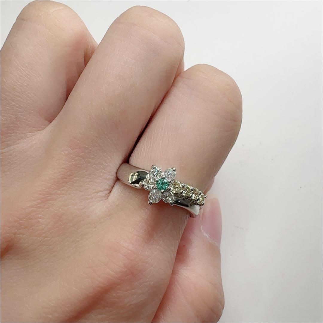 【美品】PT900 パライバ0.05ct リング 可憐系華やかジュエリー