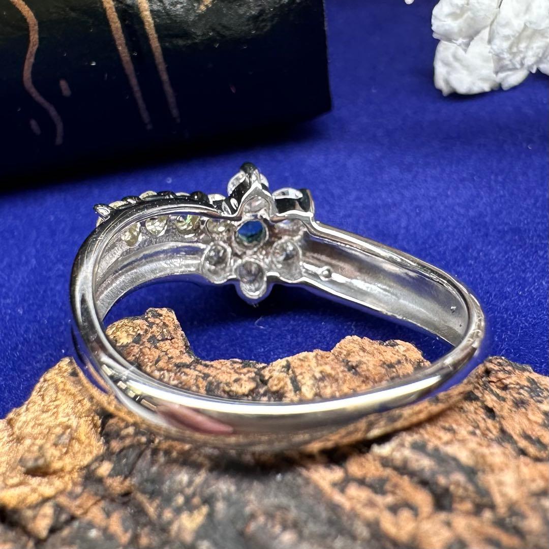 【美品】PT900 パライバ0.05ct リング 可憐系華やかジュエリー