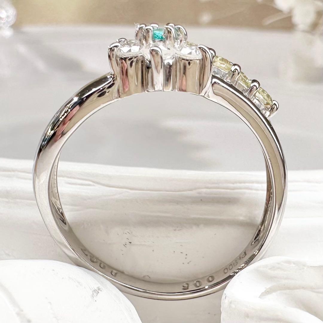 【美品】PT900 パライバ0.05ct リング 可憐系華やかジュエリー