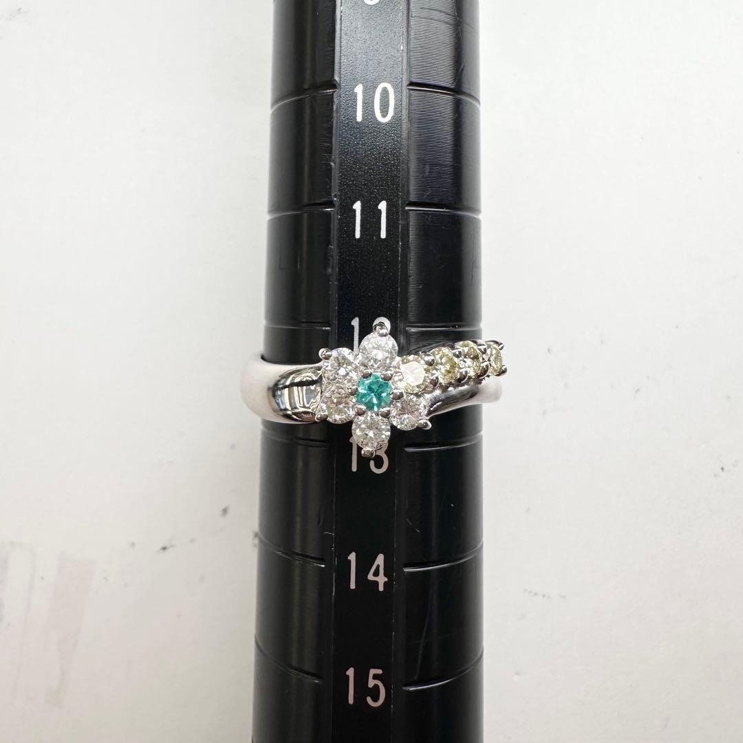 【美品】PT900 パライバ0.05ct リング 可憐系華やかジュエリー