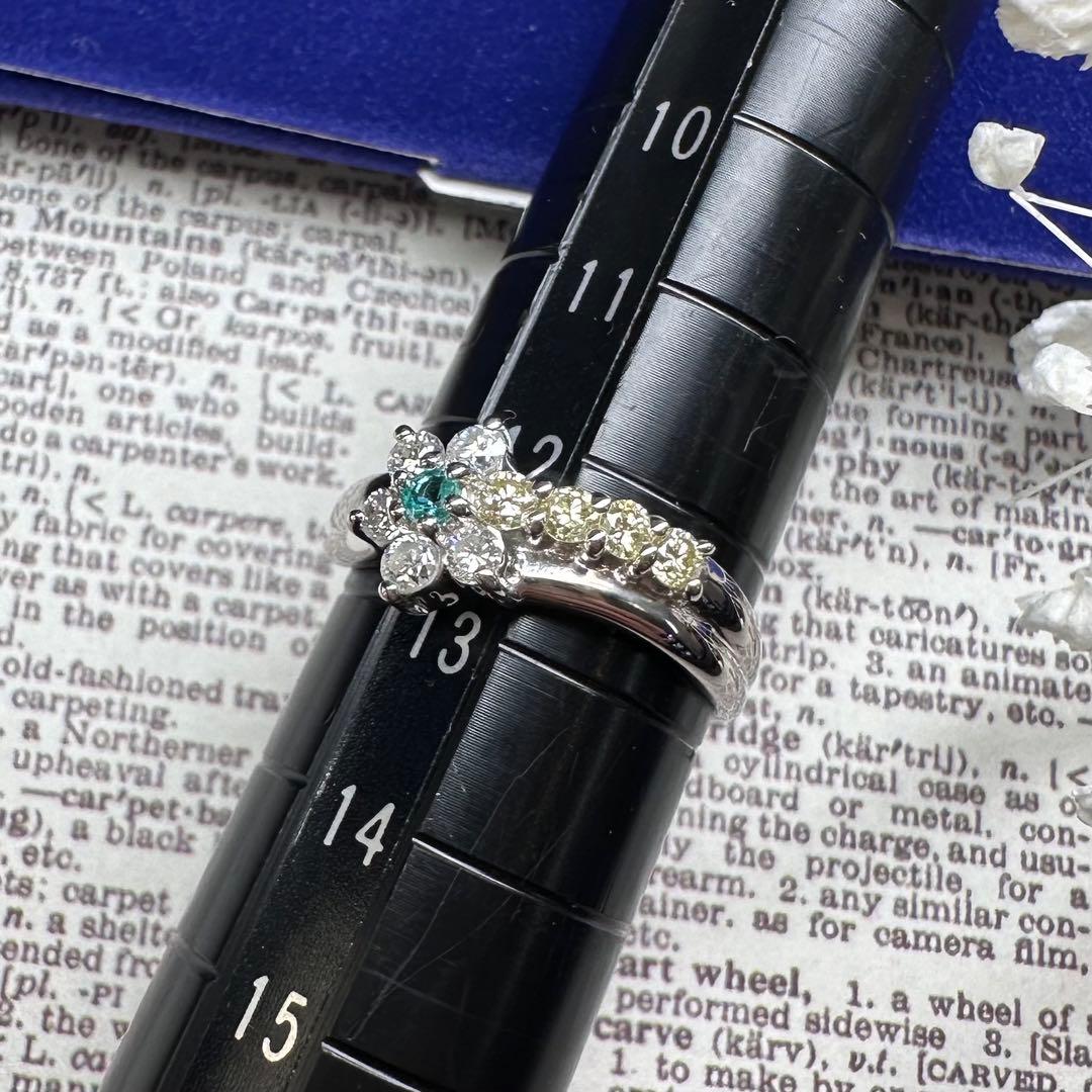 【美品】PT900 パライバ0.05ct リング 可憐系華やかジュエリー