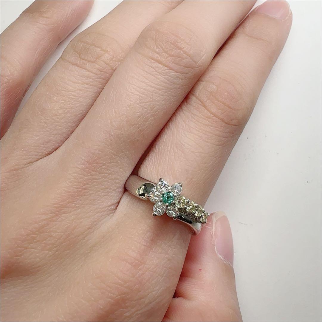 【美品】PT900 パライバ0.05ct リング 可憐系華やかジュエリー