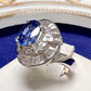 PT900 サファイア 2.19ct ダイヤモンド デザインリング 鑑別書