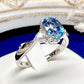 PT900 アクアマリン 1.25ct ダイヤモンドリング 昭和レトロ