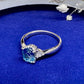 PT900 アクアマリン 1.25ct ダイヤモンドリング 昭和レトロ
