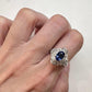 PT900 サファイア 1.35ct バゲットダイヤ 取り巻きリング