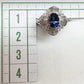 PT900 サファイア 1.35ct バゲットダイヤ 取り巻きリング