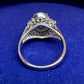 PT900 サファイア 1.35ct バゲットダイヤ 取り巻きリング