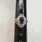 PT900 サファイア 1.35ct バゲットダイヤ 取り巻きリング