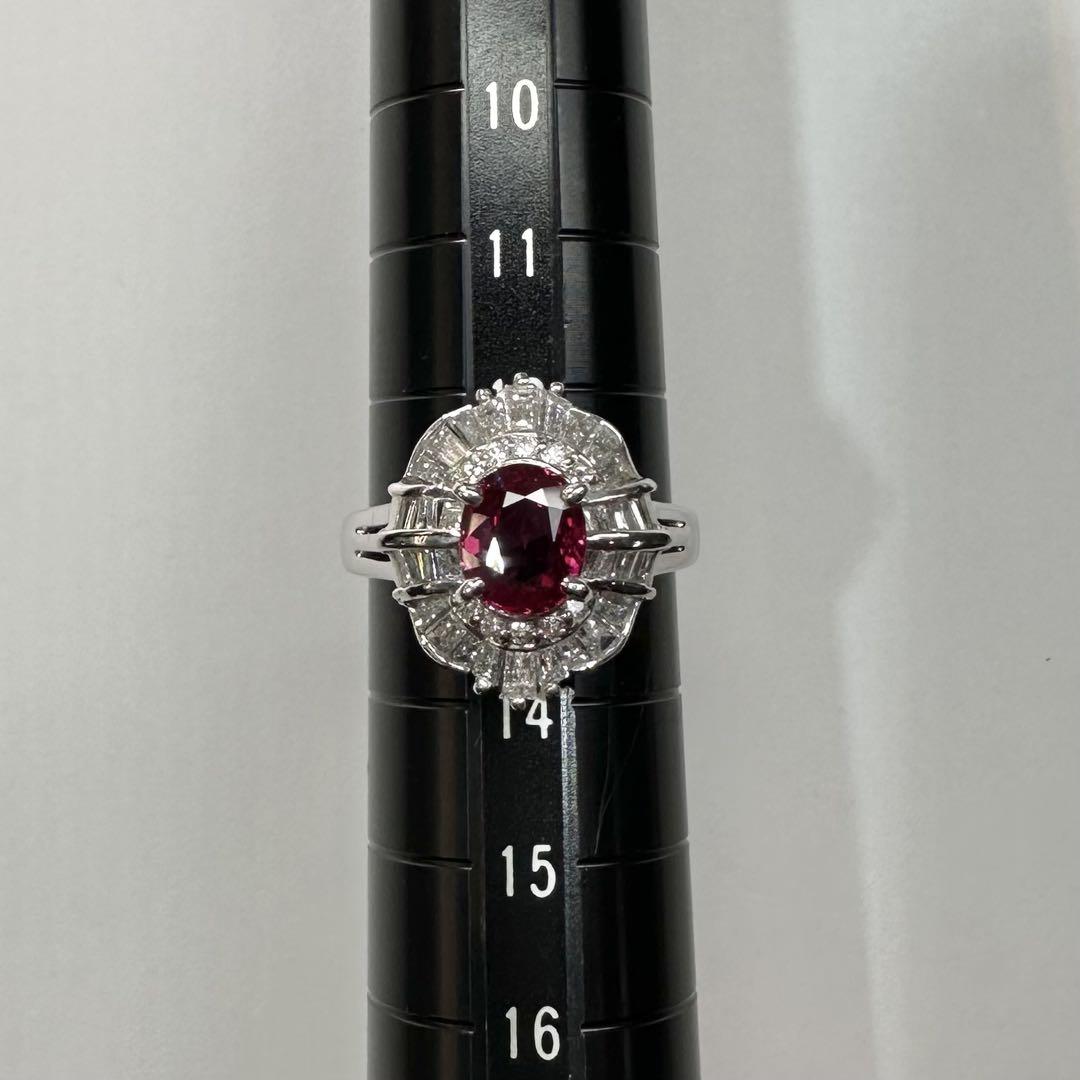 【美品】PT900 ルビー 1.32ct リング ダイヤ