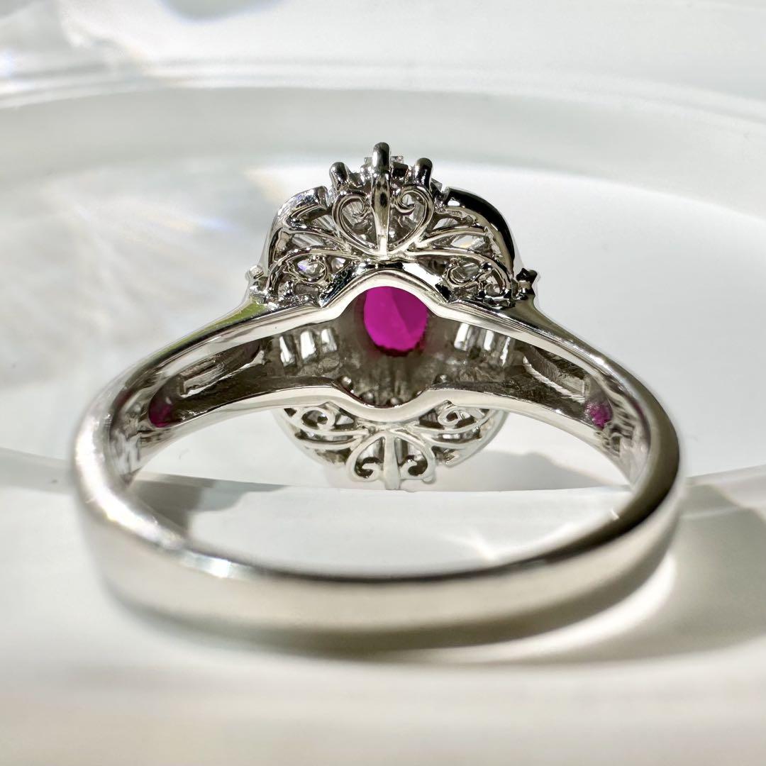 【美品】PT900 ルビー 1.32ct リング ダイヤ