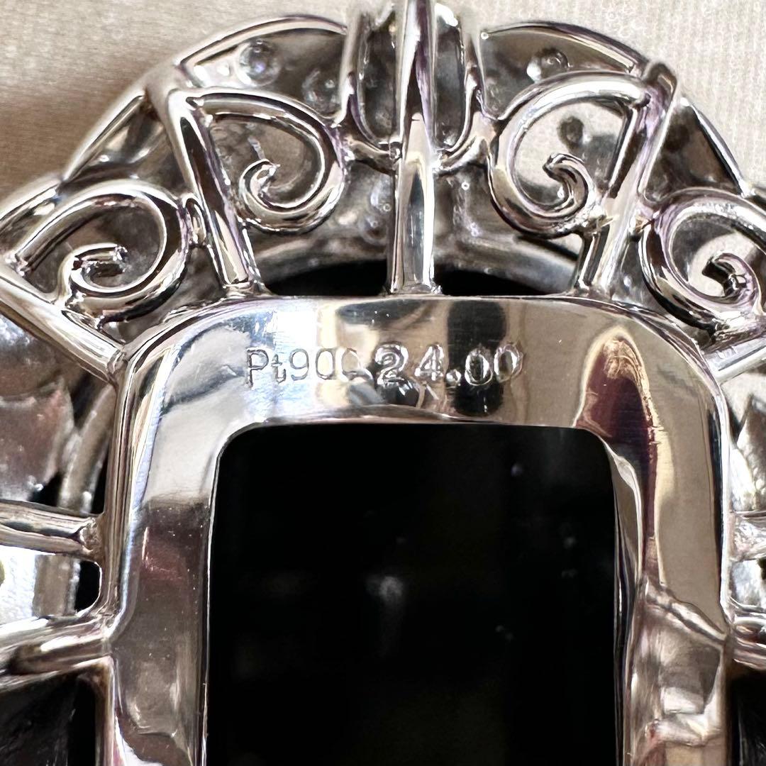 PT900 カメオ24.0ct ダイヤモンドリング カメオ 指輪 レディース