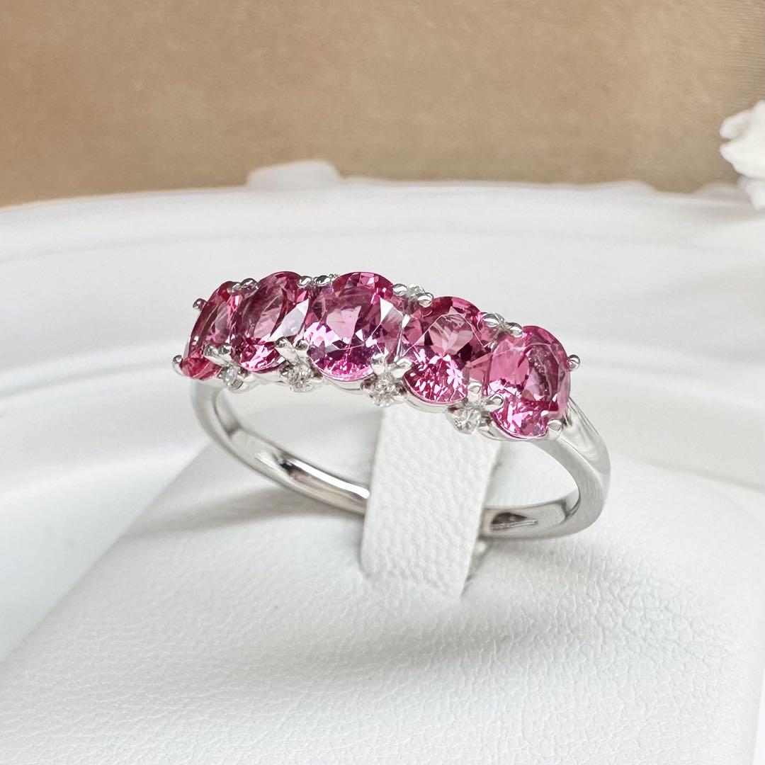 【美品】PT950 ホットピンクスピネル 1.50ct リング