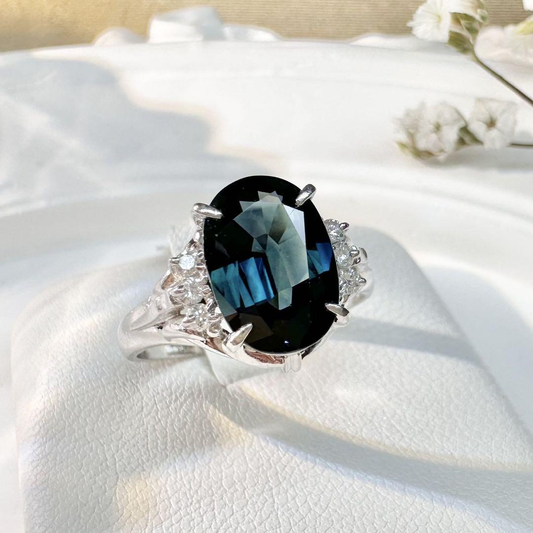 【美品】PT900 サファイア 2.72ct リング