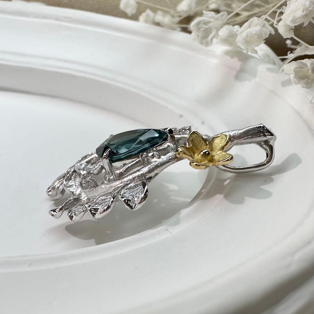 【K18】トルマリン 2.18ct アンティーク風デザイン ペンダント
