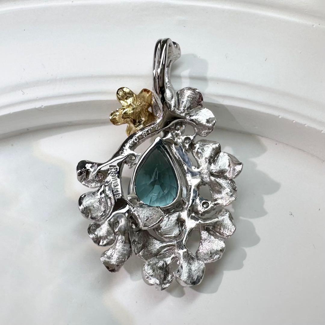 【K18】トルマリン 2.18ct アンティーク風デザイン ペンダント