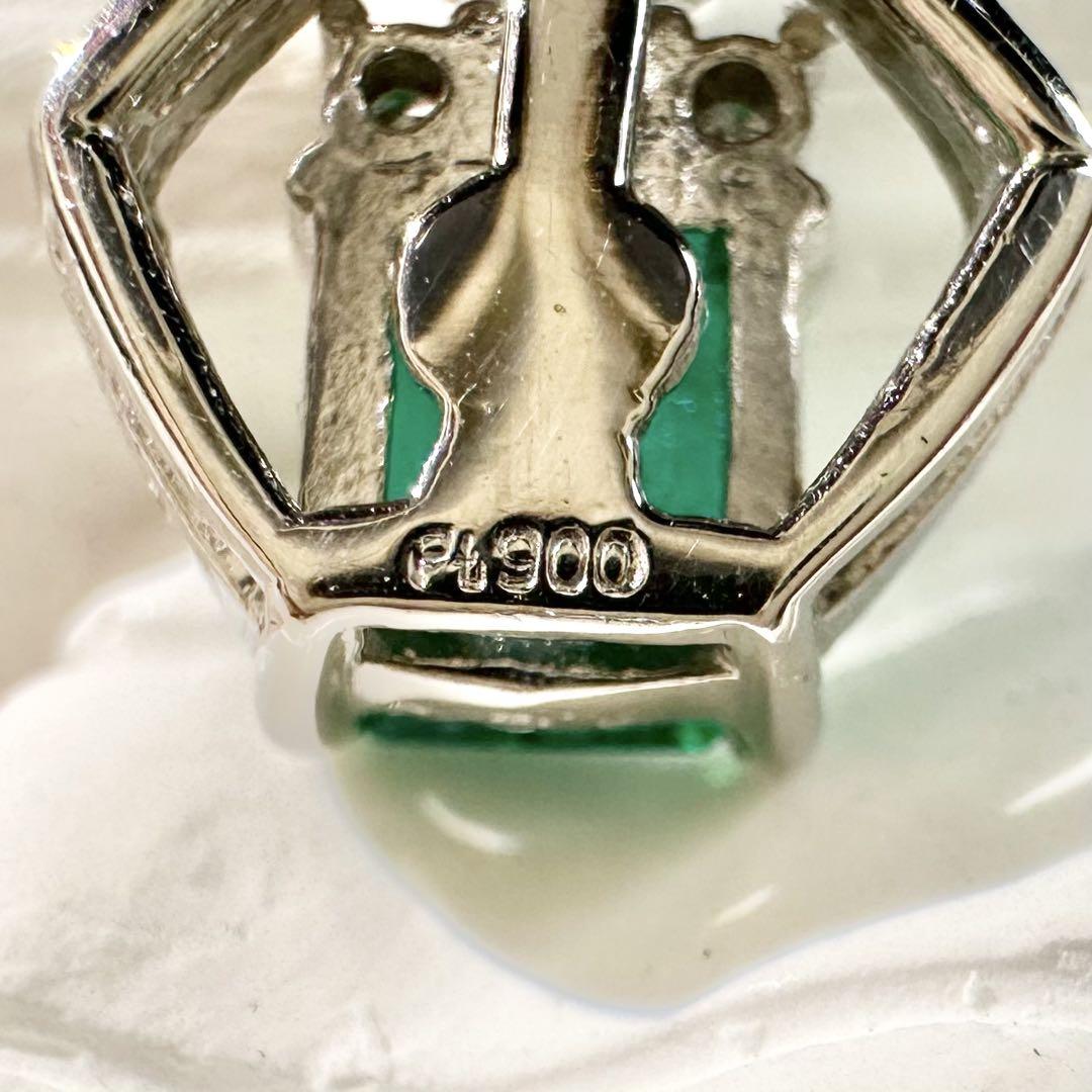 【美品】PT900 エメラルド 0.58ct ネックレス　ダイヤ