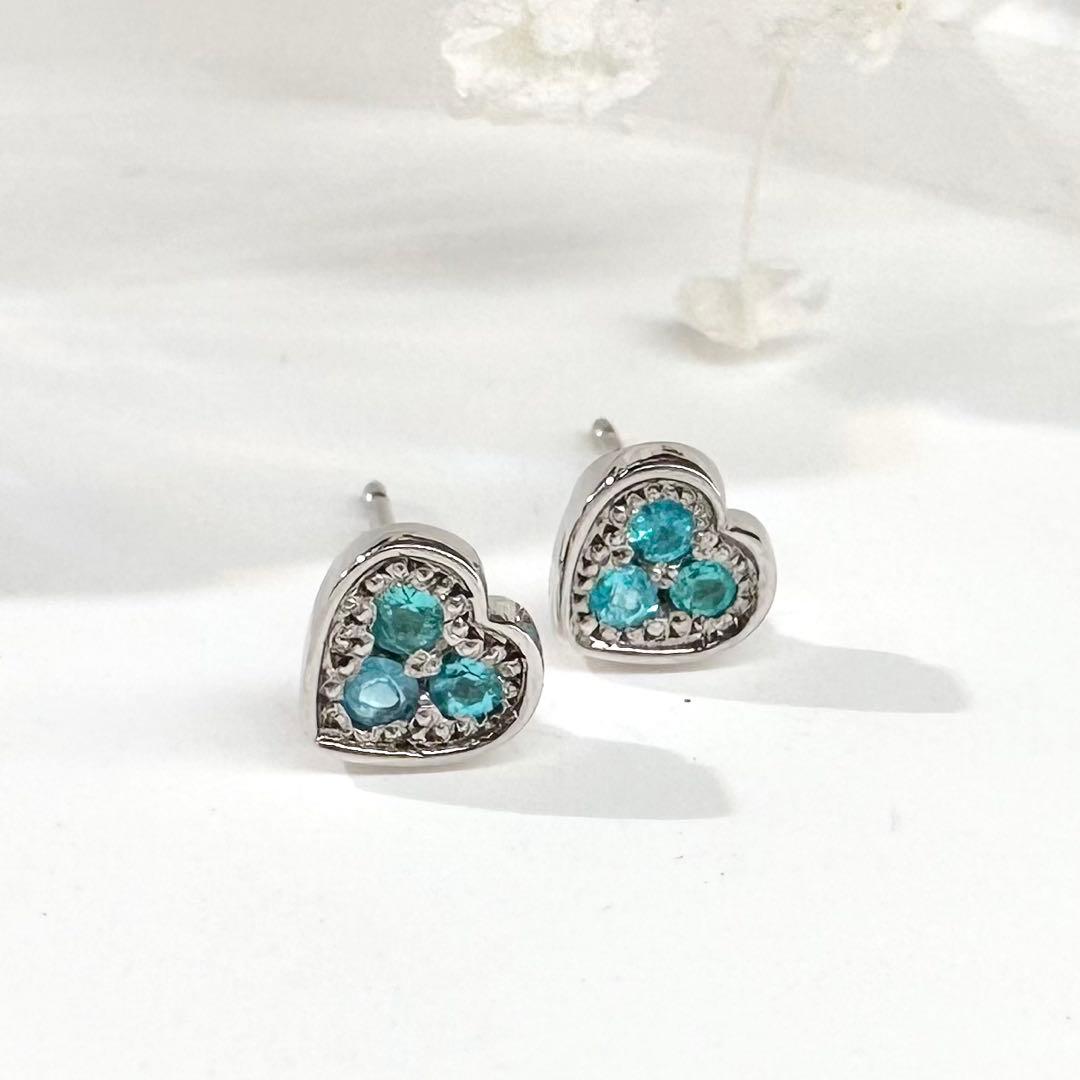 【美品】PT900 パライバ0.06ct / 0.07ct ピアス