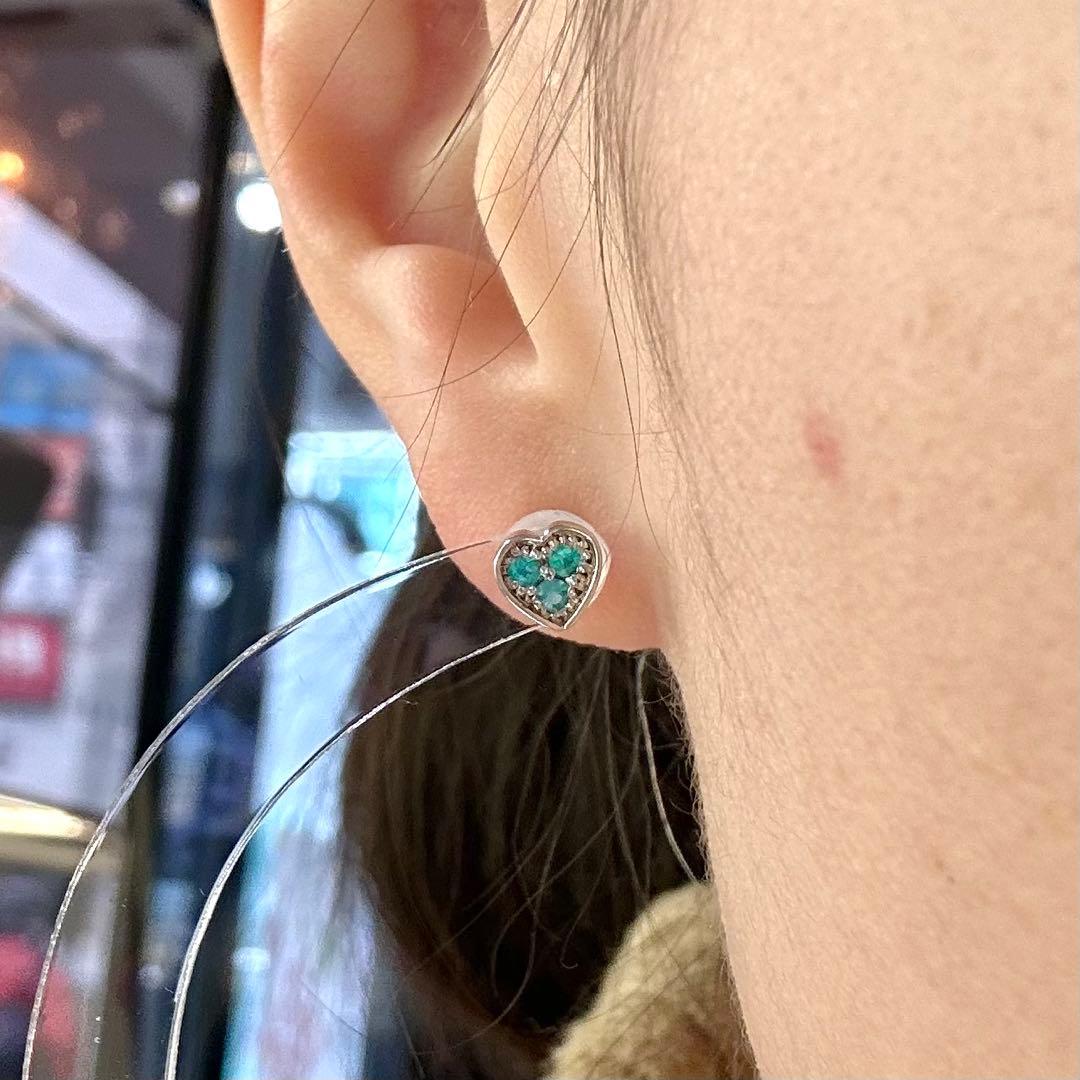 【美品】PT900 パライバ0.06ct / 0.07ct ピアス