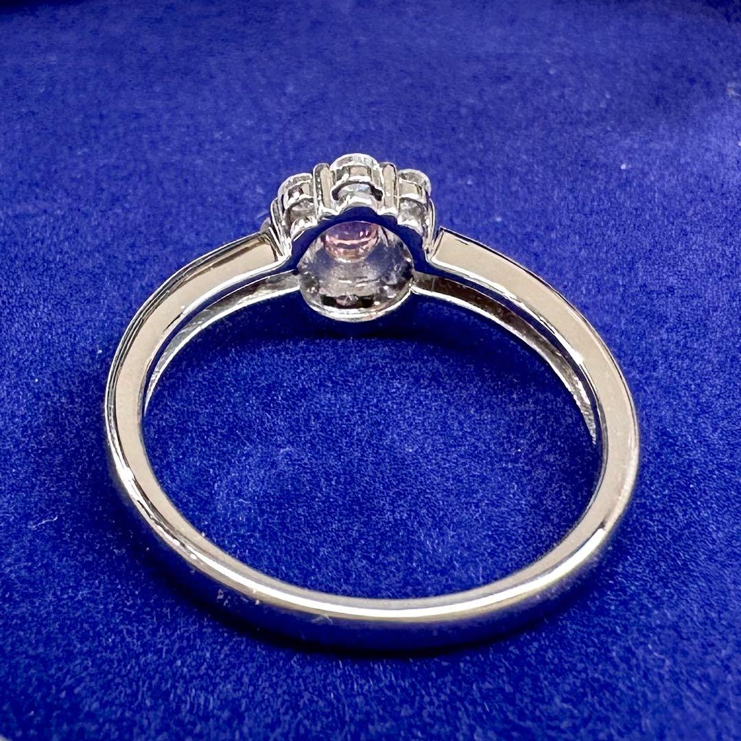 【美品】PT900 パパラチアサファイア 0.225ct リング