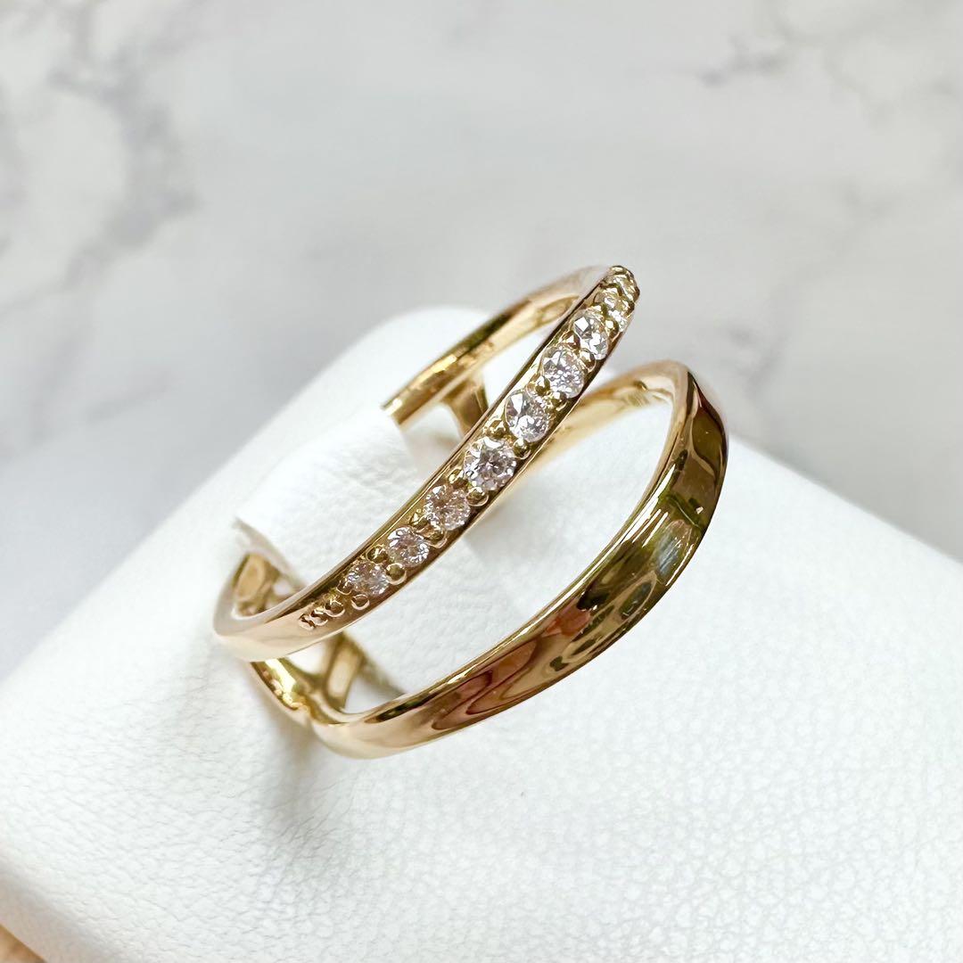 【STAR JEWELRY 】K18ダイヤ0.11ct リング 重ねつけ