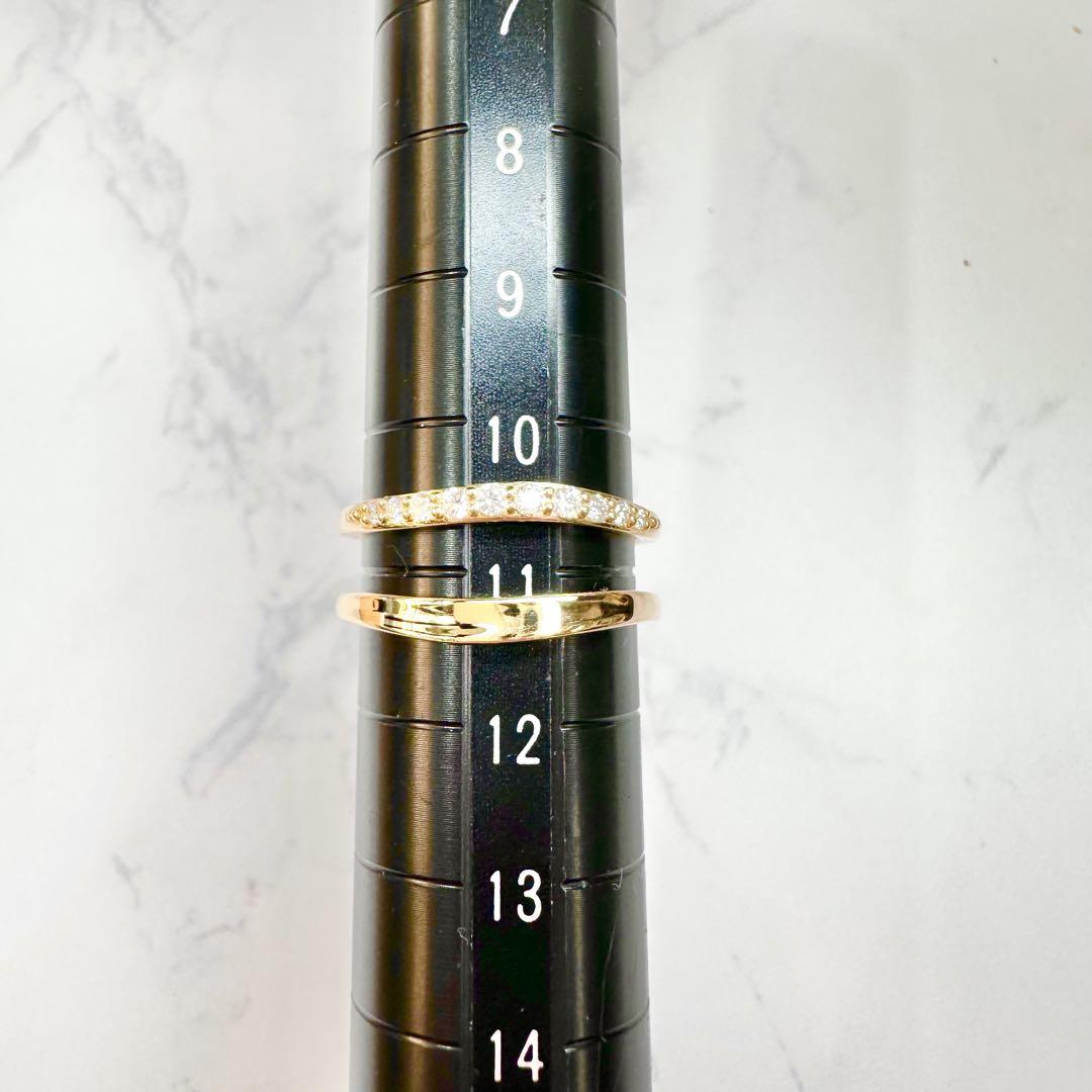 【STAR JEWELRY 】K18ダイヤ0.11ct リング 重ねつけ