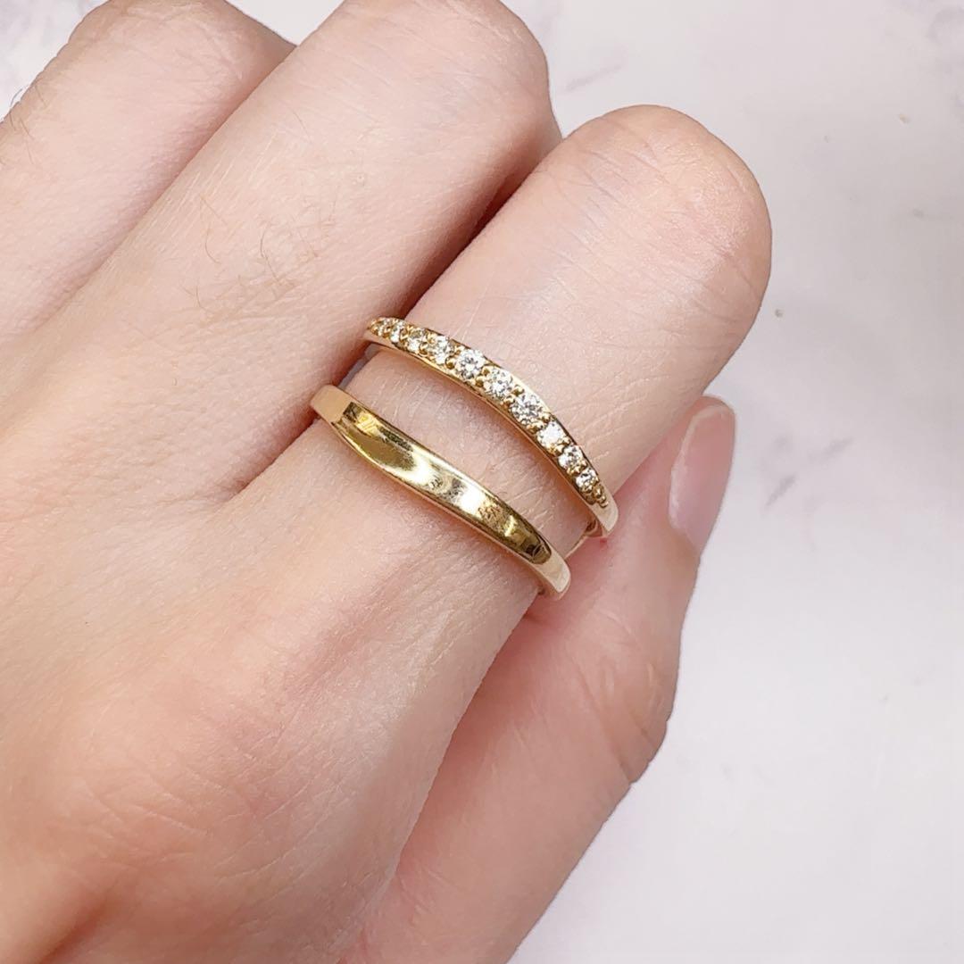【STAR JEWELRY 】K18ダイヤ0.11ct リング 重ねつけ