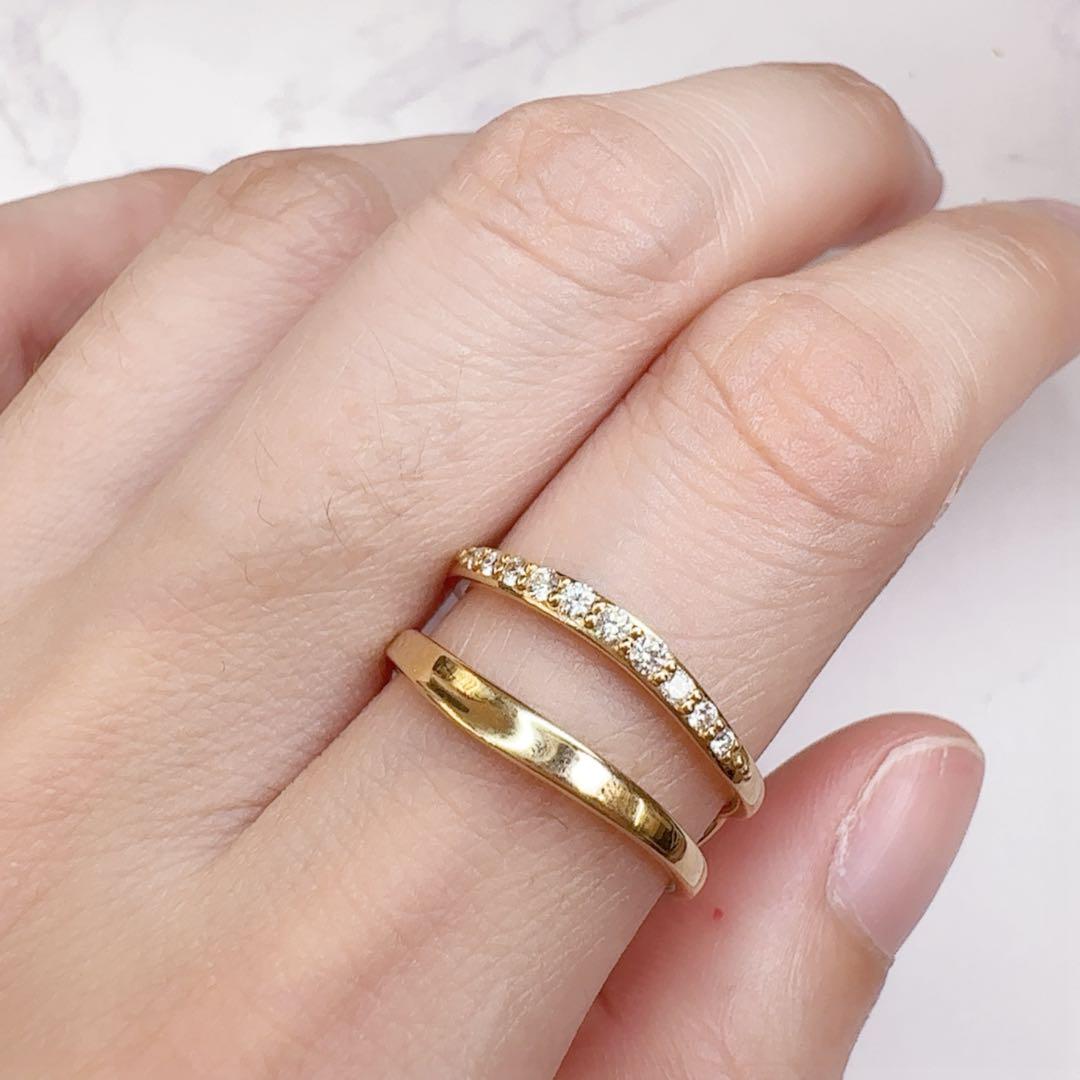 【STAR JEWELRY 】K18ダイヤ0.11ct リング 重ねつけ