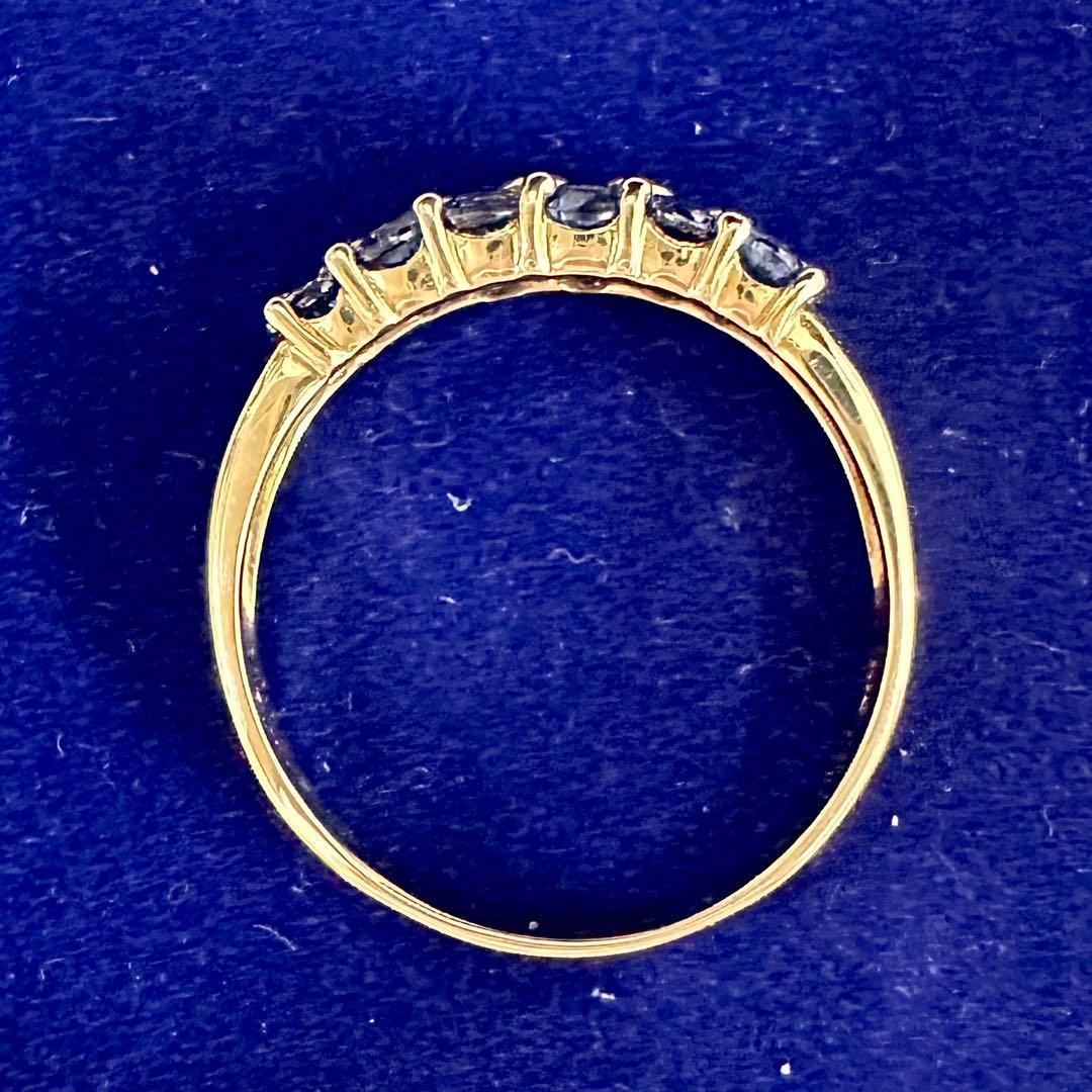 K18 サファイア 1.10ct ダイヤモンド リング
