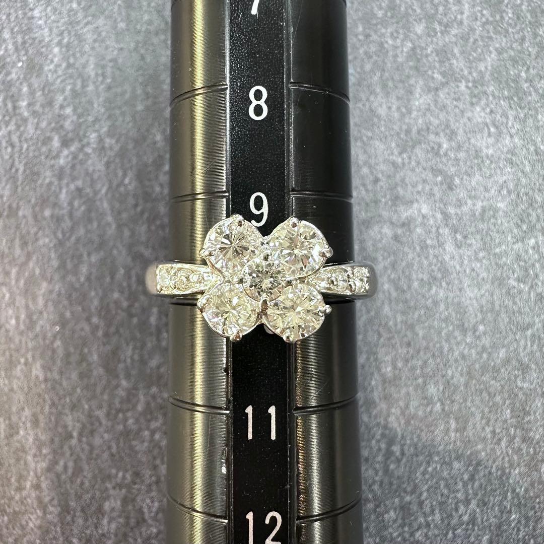 【美品】PT900 ダイヤモンド 1.026ct リング フラワーモチーフ