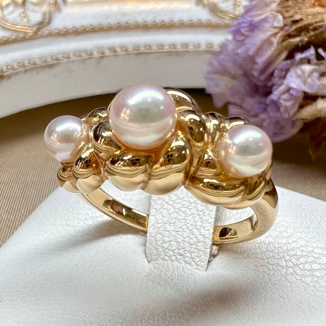 【TASAKI】K18 アコヤパール5.0/4.0mm リング