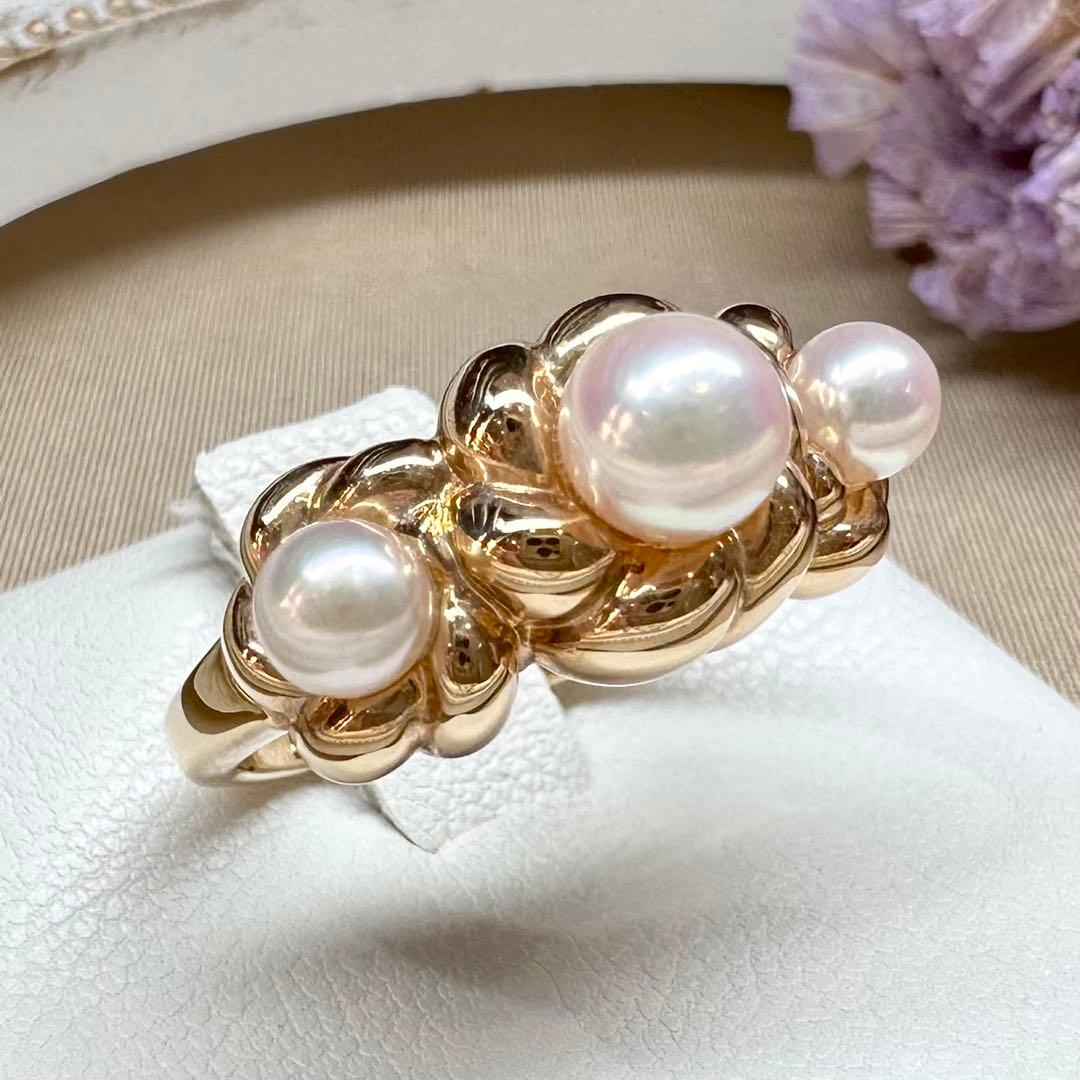 【TASAKI】K18 アコヤパール5.0/4.0mm リング