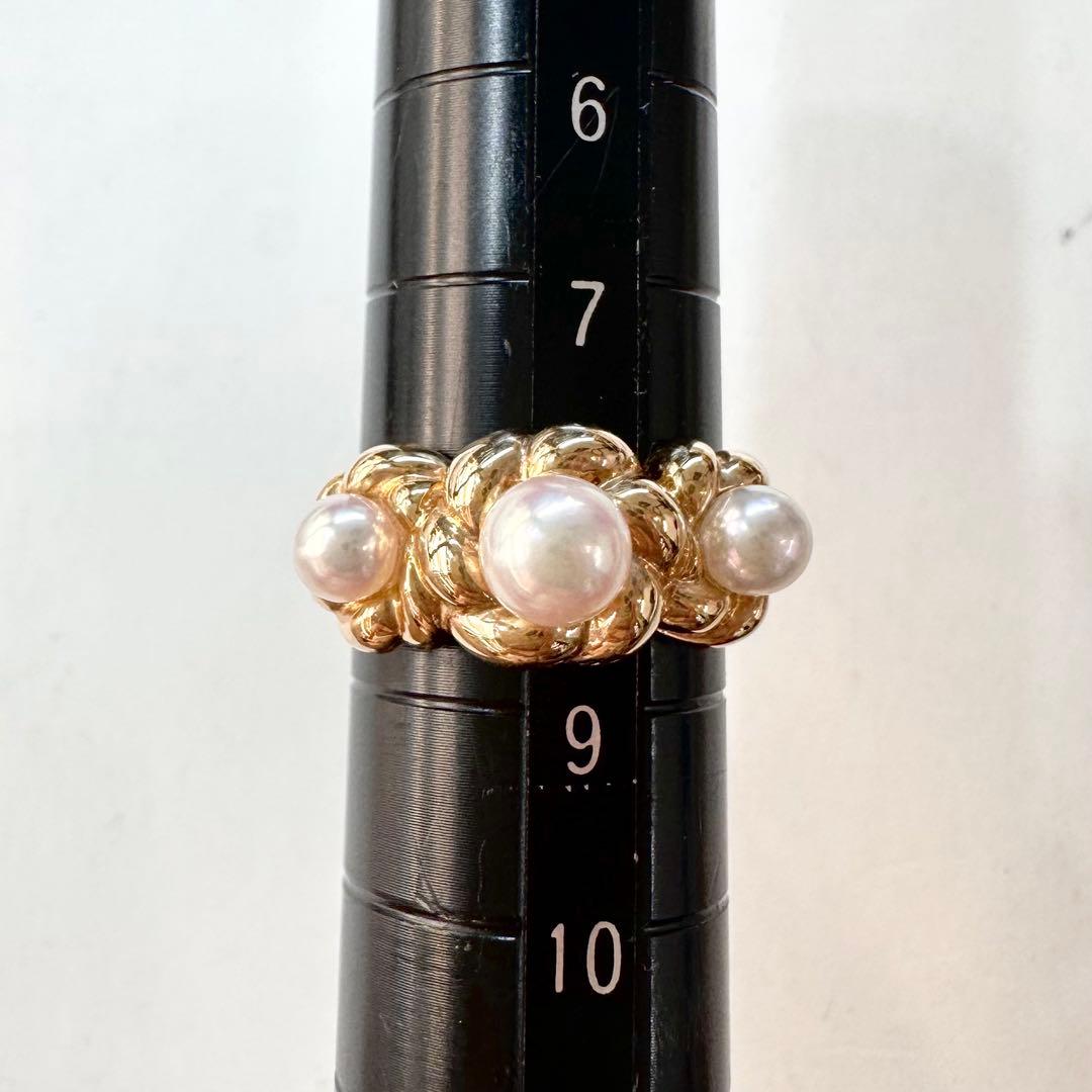 【TASAKI】K18 アコヤパール5.0/4.0mm リング