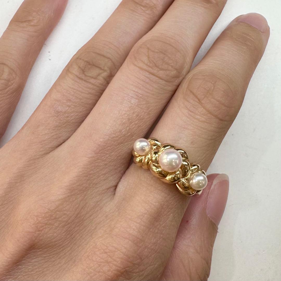 【TASAKI】K18 アコヤパール5.0/4.0mm リング