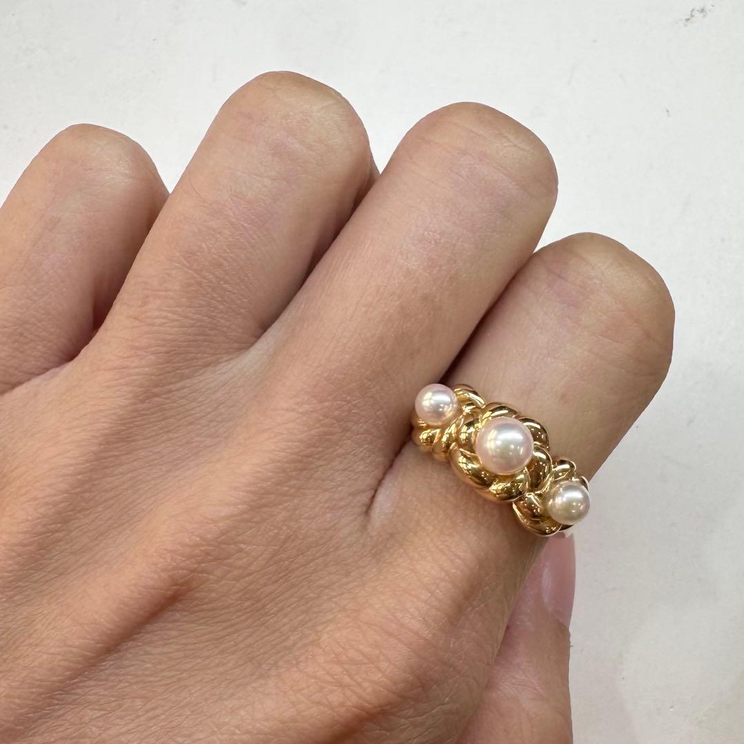 【TASAKI】K18 アコヤパール5.0/4.0mm リング
